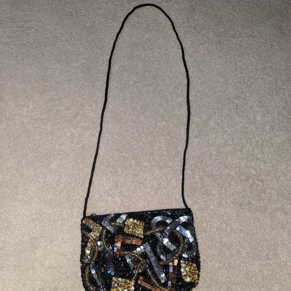 Handbags - Black, silver, gold sequin mini purse